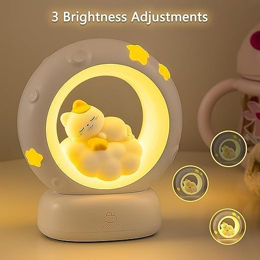 “Cute Cat & Moon Night Light – Cozy Bedside Lamp for Kids & Adults”