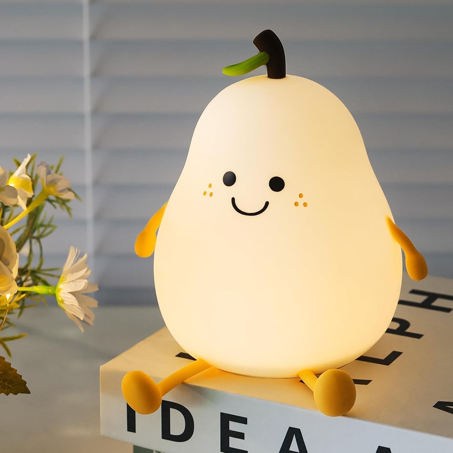 "Cute Pear Shape LED Night Lamp – Kids Room Decorative Bedside Light"🍐