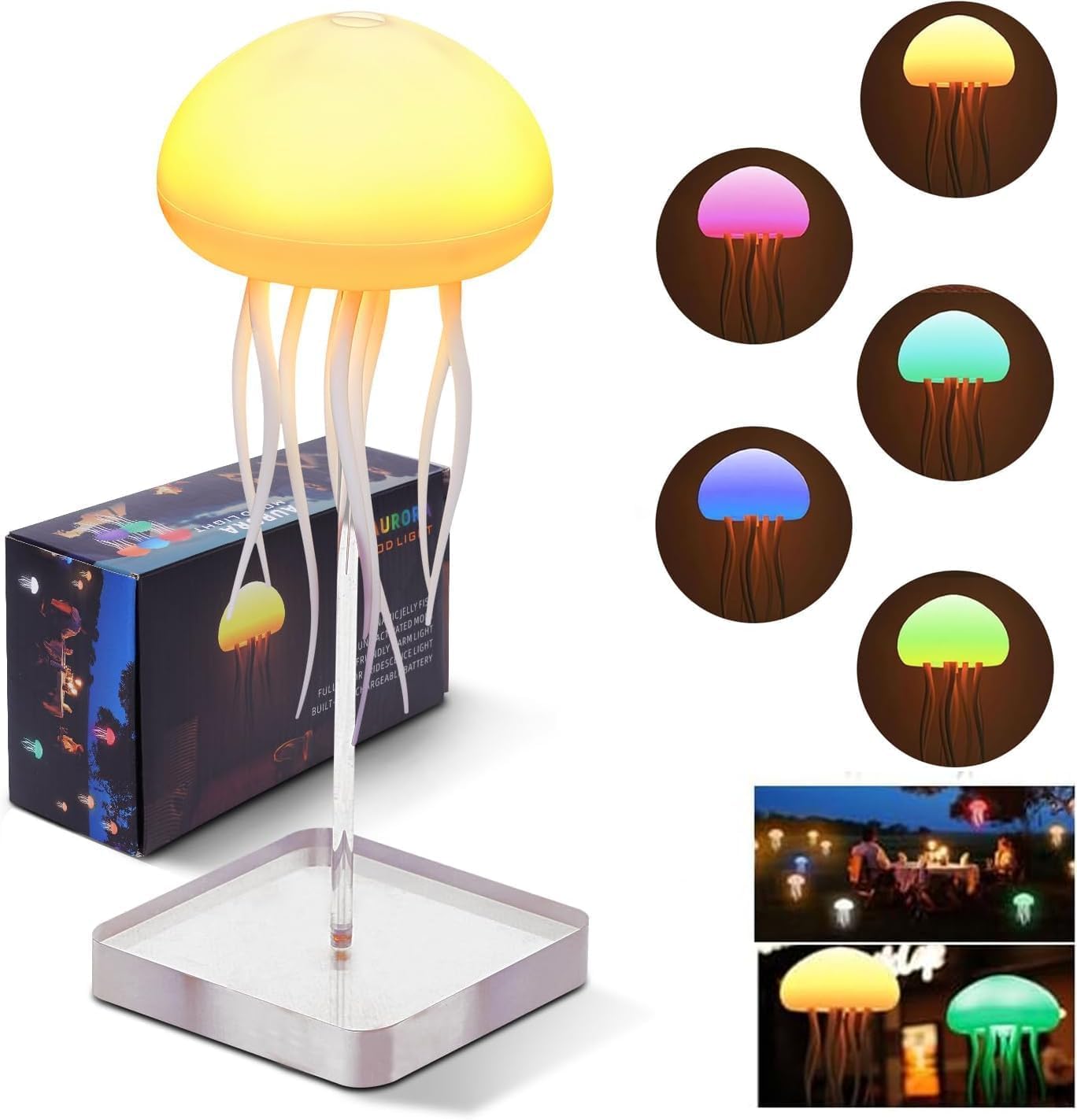 “Glowing Jellyfish Night Lamp – Colorful LED Mood Light”