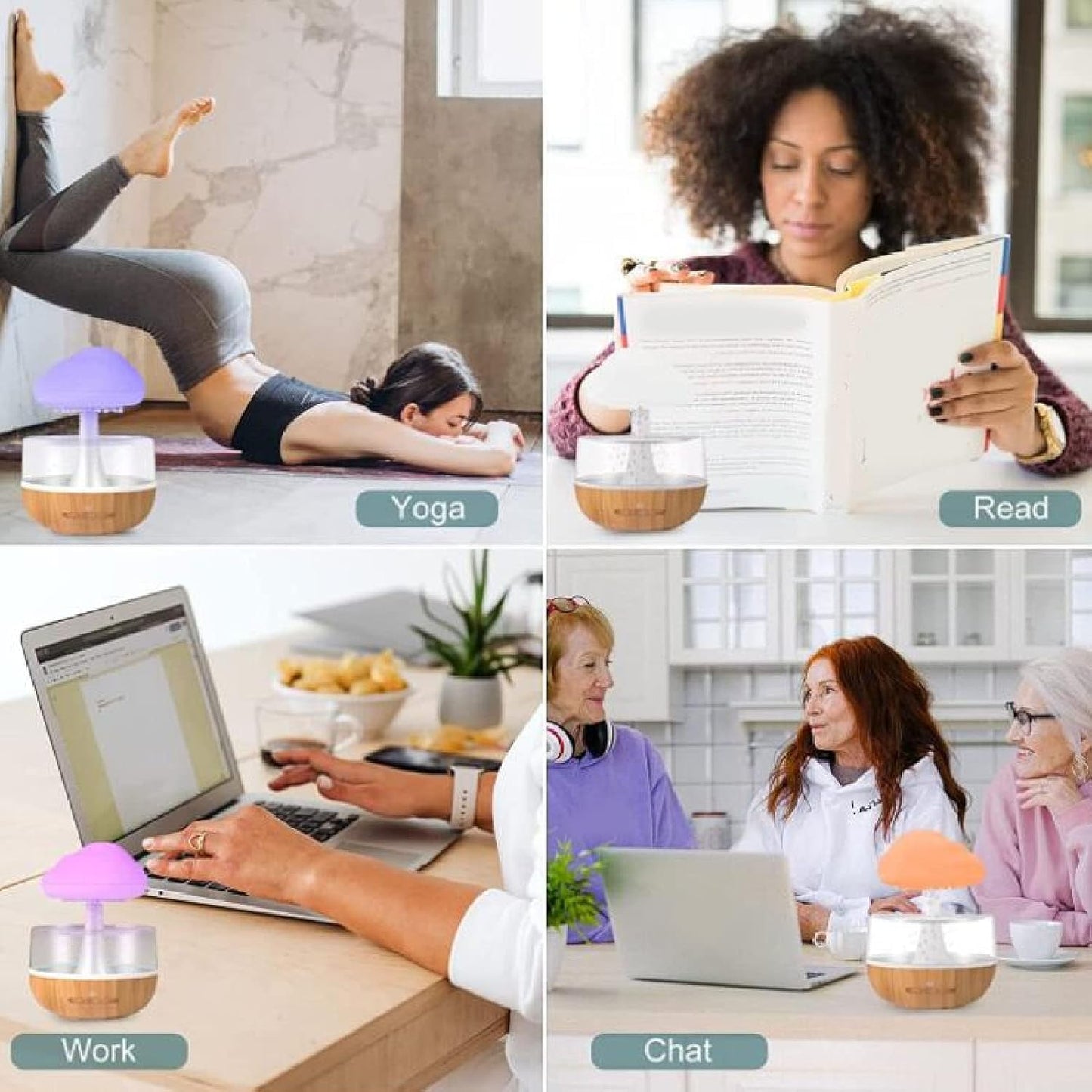 "Rain Cloud Humidifier with LED Night Light & Aromatherapy Diffuser" 🌧✨