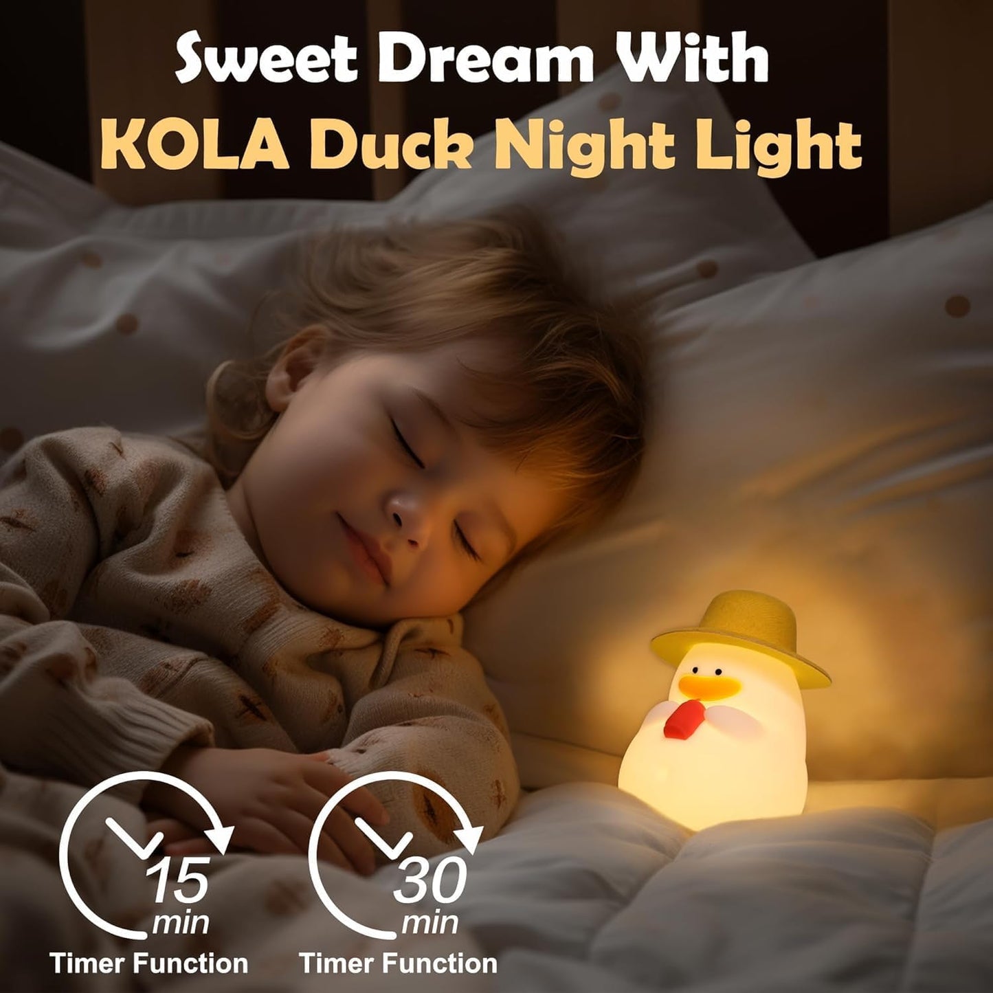 "Lovely Duck Night Lamp with Warm Glow – Perfect Gift for Kids & Home Decor"