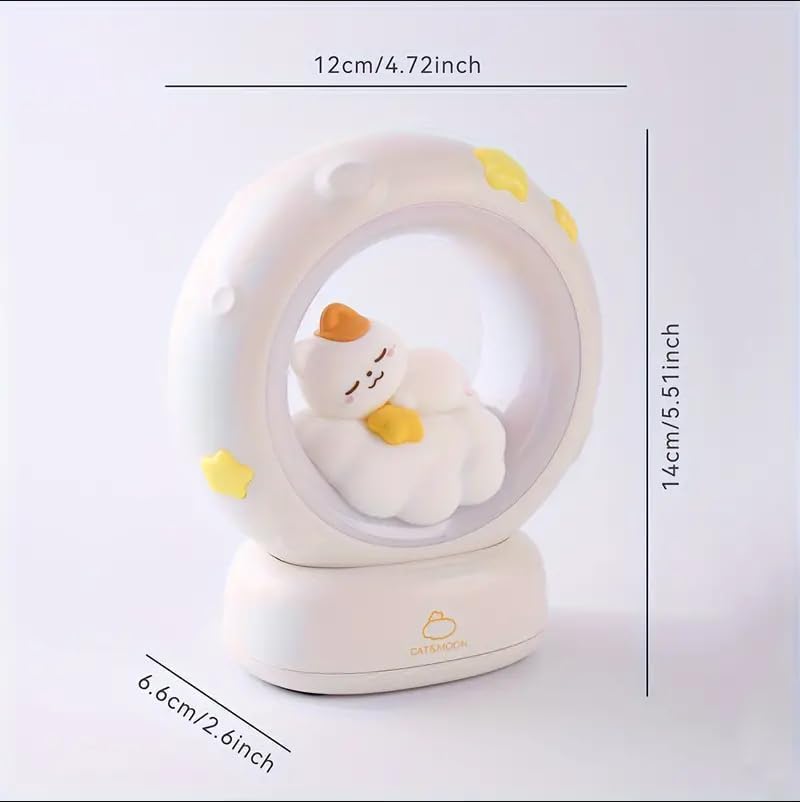 “Cute Cat & Moon Night Light – Cozy Bedside Lamp for Kids & Adults”