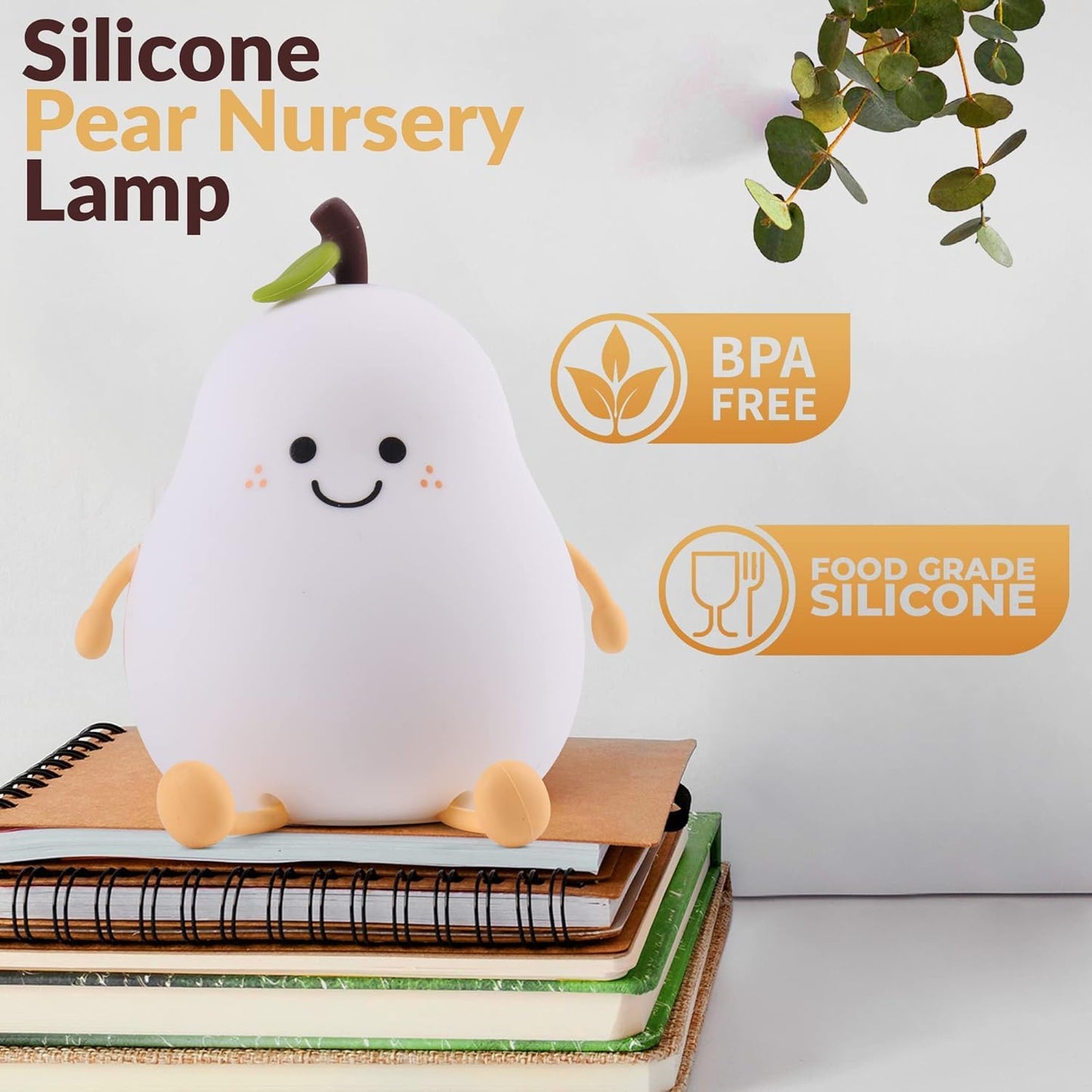"Cute Pear Shape LED Night Lamp – Kids Room Decorative Bedside Light"🍐
