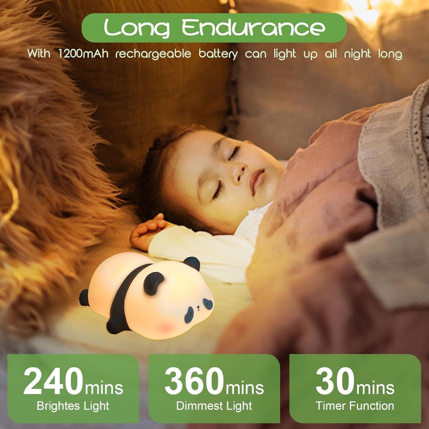 Lazy Panda Night Light Lamp 😪