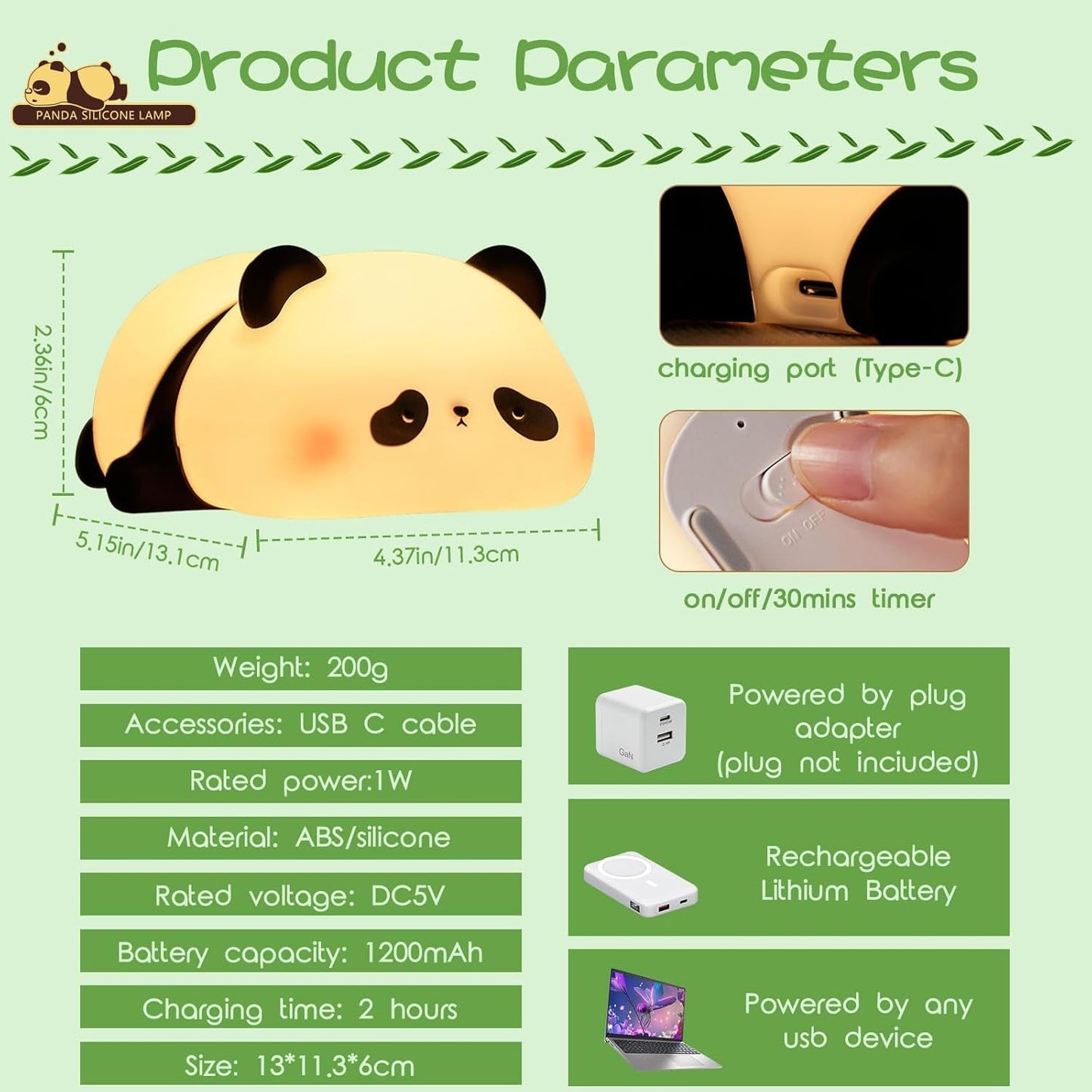 Lazy Panda Night Light Lamp 😪