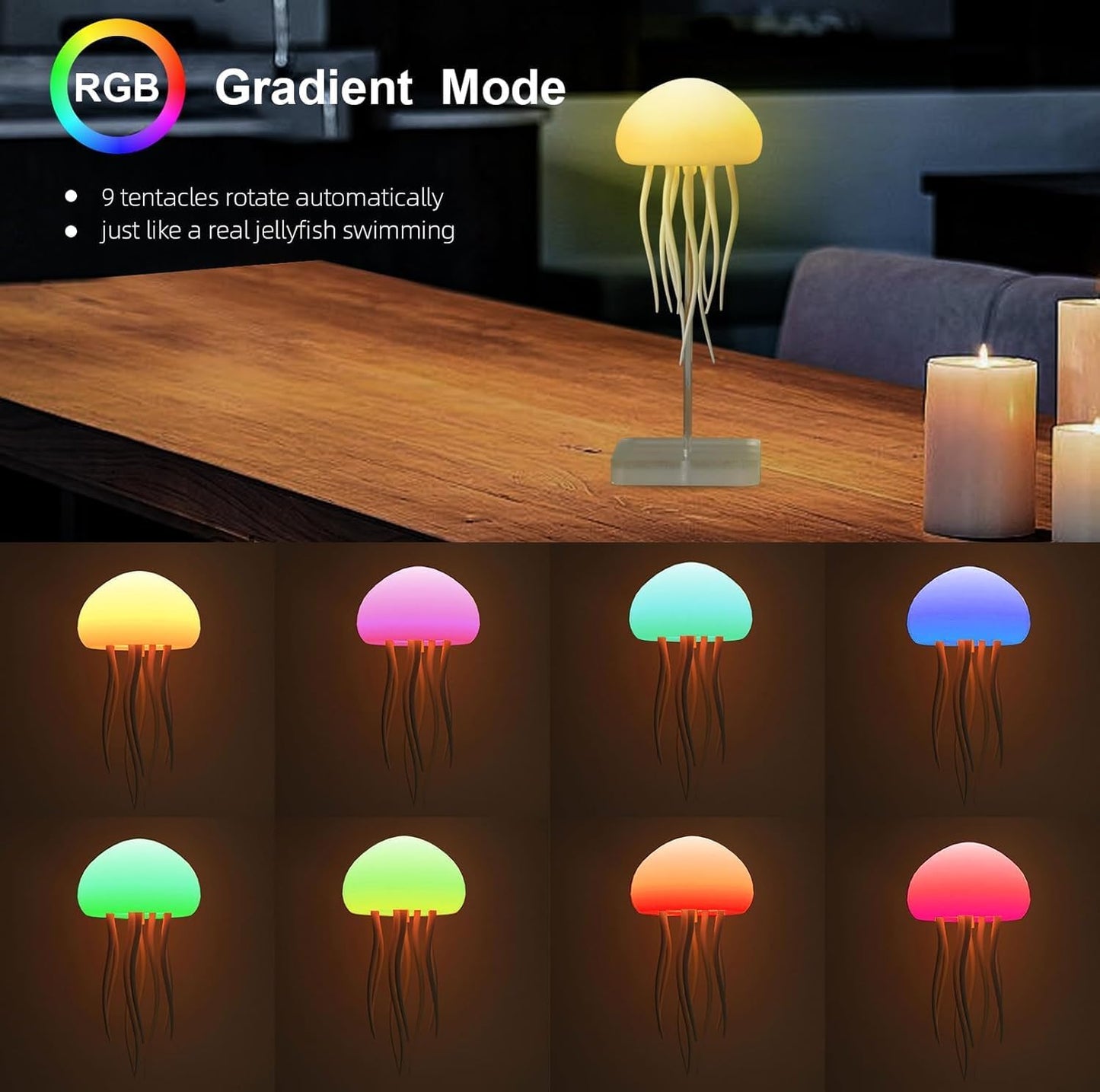 “Glowing Jellyfish Night Lamp – Colorful LED Mood Light”