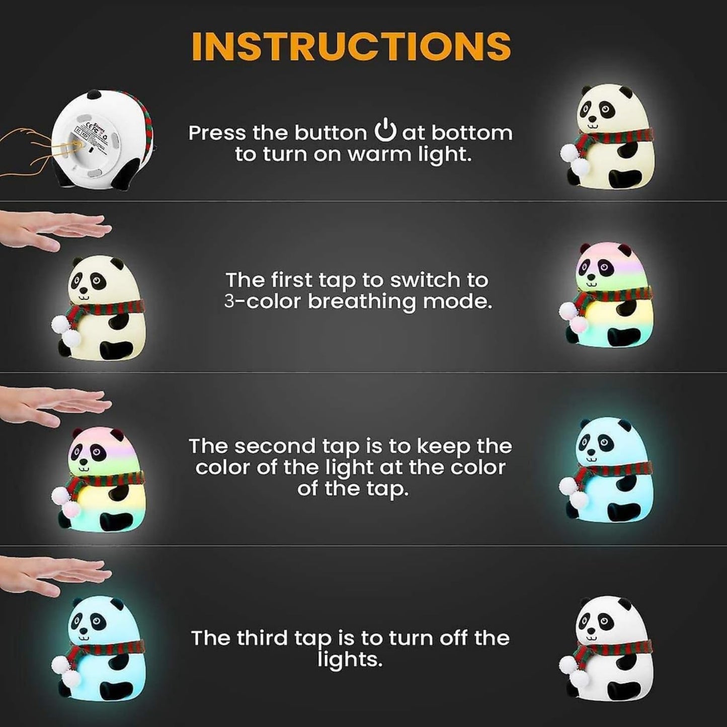 🐼 "Cartoon Panda Night Lamp - Kids & Home Decor"